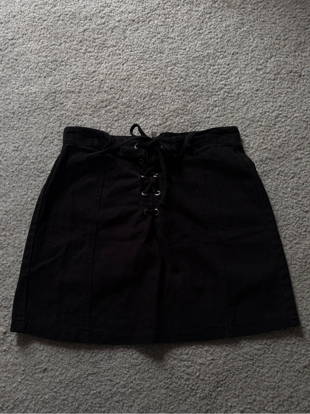 Forever 21 Black Lace-Up Mini Skirt
